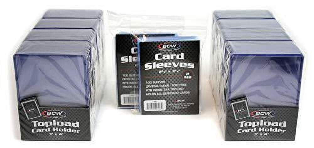 BCW 200-Count Card Toploaders and Card Sleeves,Pvc