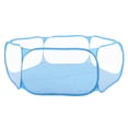 thumbnail image 2 of Corralito portátil para mascotas pequeñas, transparente, para cachorros, gatos, conejos, tienda de campaña para exteriores, color azul, 2 of 14