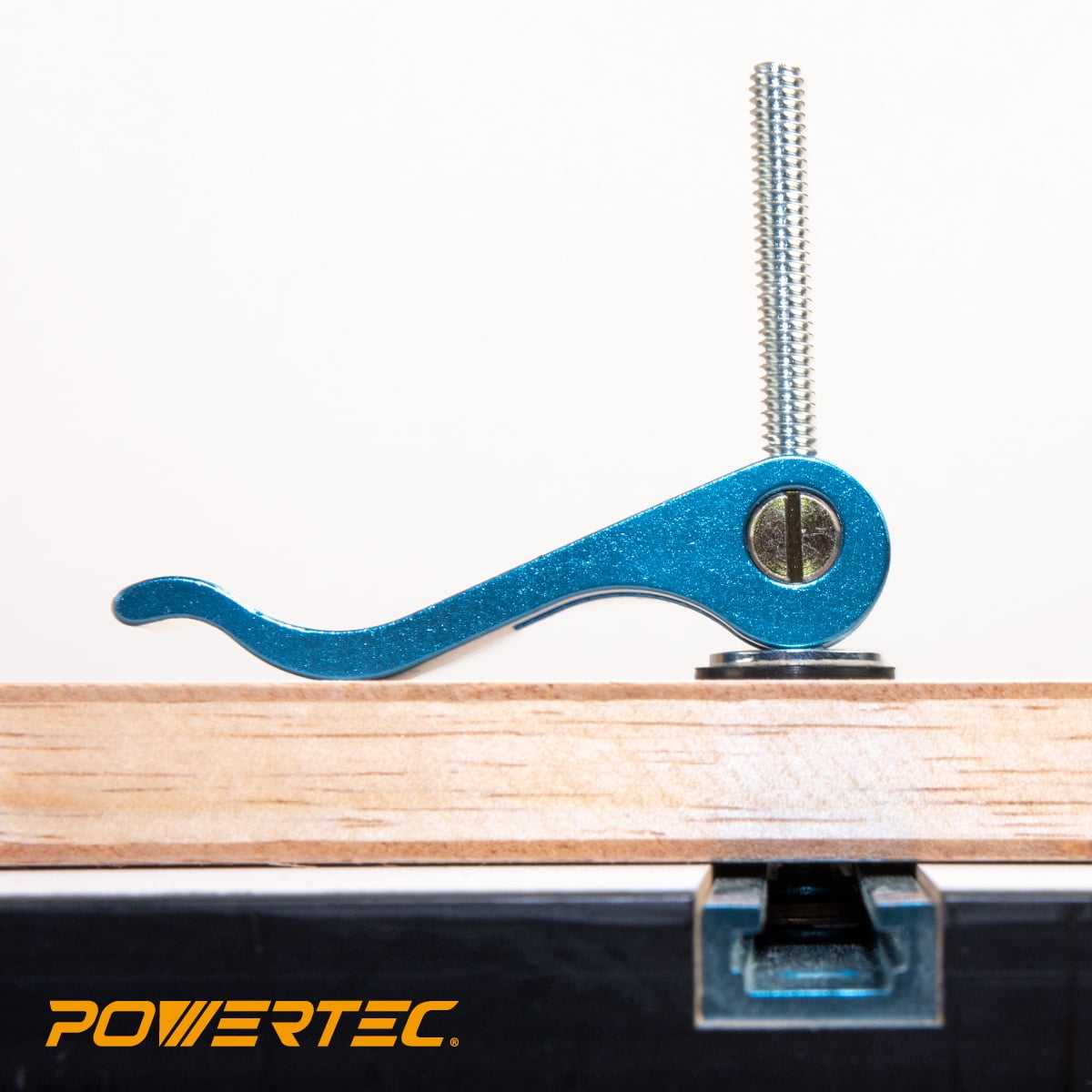 POWERTEC 2PK Aluminum Cam Clamp for Woodworking, 5/16”-18 Threaded Insert (71165)