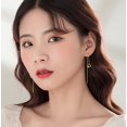 thumbnail image 2 of Solid 925 Sterling Silver Love Heart Chain Dangle Earrings Drops for Women Teens Heart Tassel Dangle Earrings Threader, 2 of 14