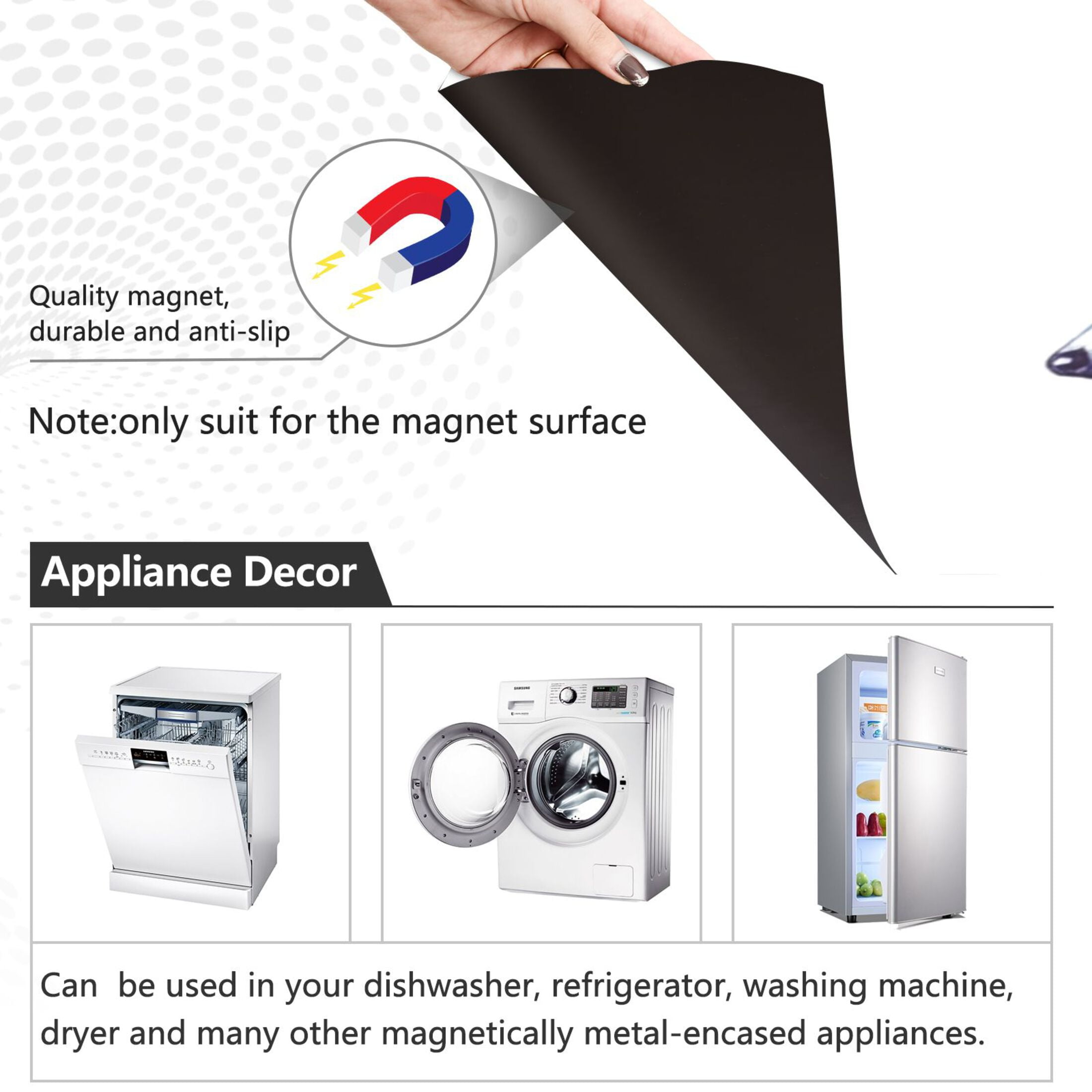 Dishwasher Magnetic Sticker 23x26 Inch Refrigerator Magnetic Sticker Washing Machine Magnetic Sticker Kitchen Panel Magnetic Sticker Home Decor Rainbow Cute Dog