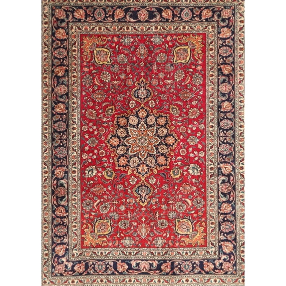 Ahgly Company Indoor Rectangle Traditional Red Medallion Area Rugs, 3' x 5'