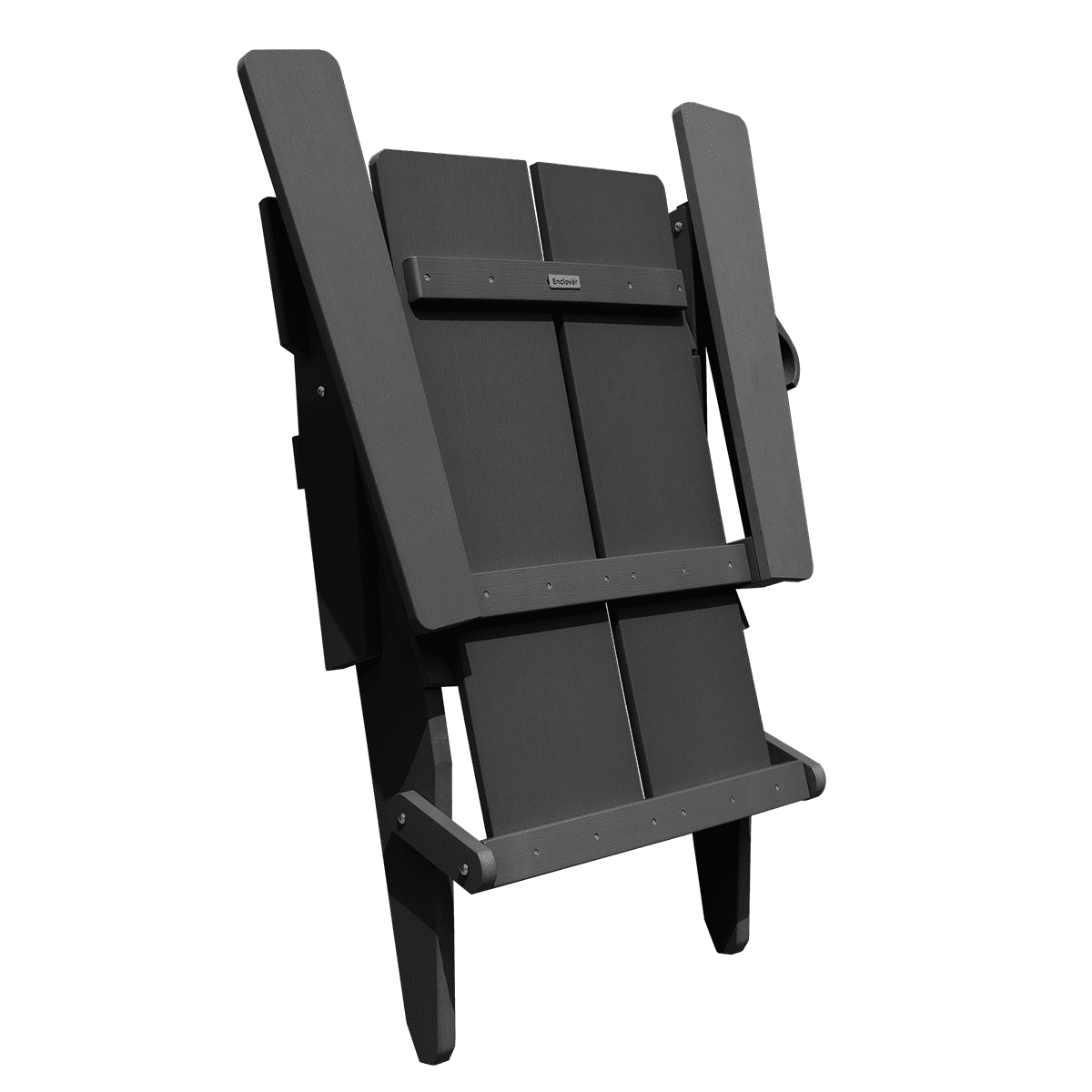 Krikacy Upgraded Morden Adirondack Chair Set of 2 Weather Resistant Outdoor Folding Chairs with Cup Holder HIPS Recyclable Plastic Deck Chair for Porch,Backyard,Poolside,380 LBS,Black