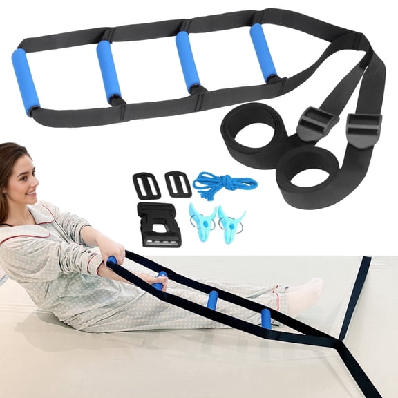 Medical Bed Safety & Assisting Rails Bed Ladder Assist for Seniors, 160 Inches Sit Up Helper with Non-Slip 4 Handles, Pull Up Assist Device for Elderly Adults Injury Handicapped Patients