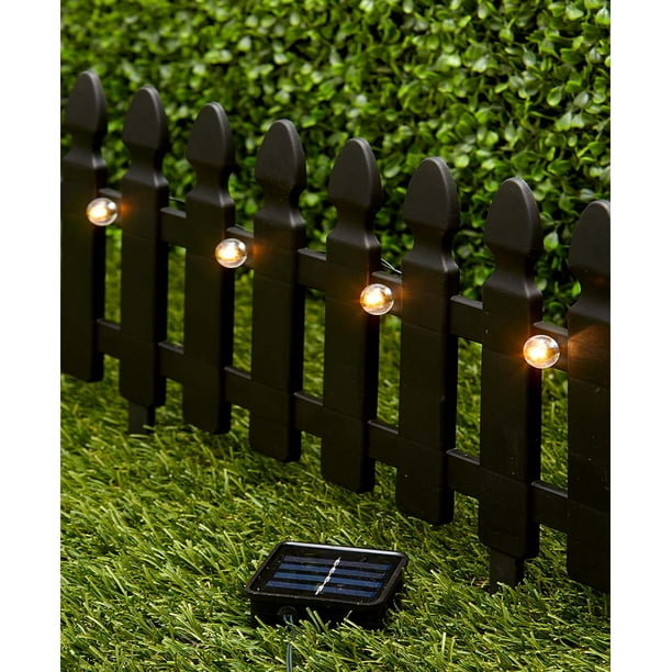 6 Ft Solar Border Picket Fence Panels Black Com - Garden Border Fence With Solar Lights 6 Ft Solar Border Picket Fence Panels Black Com - Garden Border Fence With Solar Lights