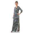 thumbnail image 4 of 24/7 Comfort Apparel Womens Green Faux Wrap Side Slit Plus Size Maxi Dress, 4 of 4