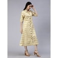 thumbnail image 3 of Entellus shirt collar lurex soft cotton dress lemon yellow with coconut buttons in front, 3 of 4