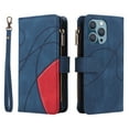 thumbnail image 2 of TECH CIRCLE Wallet Case for iPhone 14 Pro 2022, iPhone 14 Pro Max Case for Women Men Durable PU Leather Kickstand Magnetic Buckle Flip Folio Strap Wristlet Zipper Card Holder Phone Cases,Blue, 2 of 9
