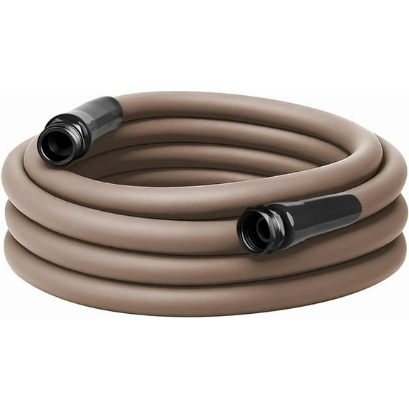Colors Garden Hose 5/8 in. x 25 ft., Lightweight All-Weather Water Hose, Durable and Flexible, Leak-Free Connections, Brown Mulch