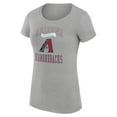 thumbnail image 2 of Women's G-III 4Her by Carl Banks Heather Gray Arizona Diamondbacks Super-Slim Fit Lightweight Team Logo Graphic T-Shirt, 2 of 5