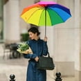 thumbnail image 2 of Shoreew Extra Large Rainbow Folding Umbrella Sun Blocking UV Protection Umbrella Waterproof Windproof 10 Ribs Kids Adults Sun Rain Umbrella, 2 of 7