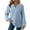 007 Sky Blue, variant on Women's Solid Color Waffle-Knit T-Shirt Casual Soft Long-Sleeve V-Neck Loose Shirt Top
