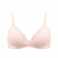 thumbnail image 3 of Jinhomg Women's Lace Bralettes Triangle Wireless Bras with Adjustable Straps V Neck Soft Unpadded Scalloped bras Beige 758085BC, 3 of 7