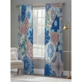 thumbnail image 3 of Boho Geometric Sheer Curtains 108 Inch Length 2 Panels Set, Southwest Abstract Traditional Art Voile Window Treatment Semi Sheer Long Curtains Drapes for Bedroom/Living Room/Kitchen 52"x108"x2, 3 of 7