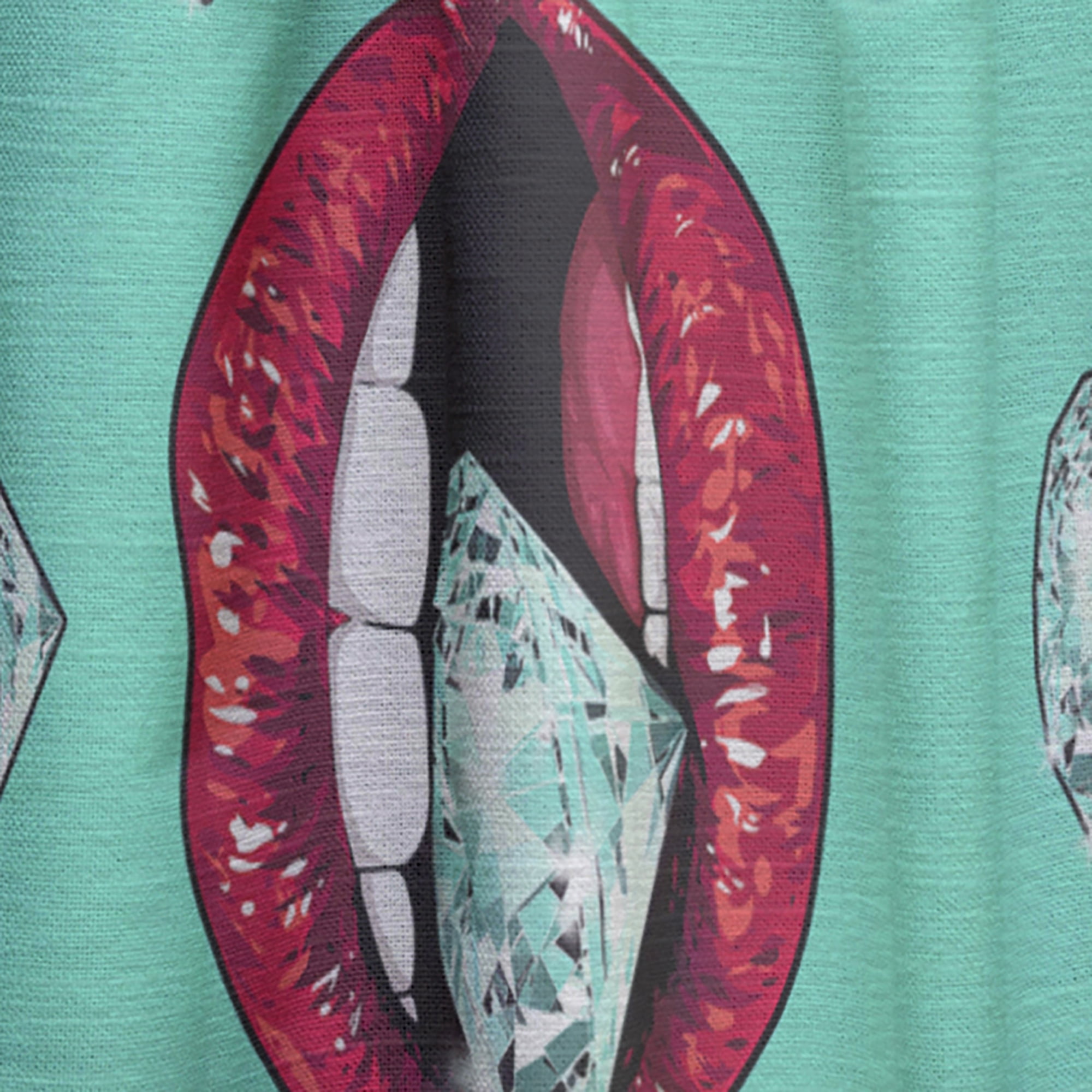 Designart 'Hot Woman Lips Collage' Modern & Contemporary Curtain Panel