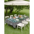 thumbnail image 3 of Outdoor Tablecloth with Umbrella Hole and Zipper, Green Christmas Tree Rectangle Table Cloth 60x102 Inch Waterproof Tablecloth, Winter Snowflakes Grey Watercolor Pine Picnic Table Cover for Patio, 3 of 7
