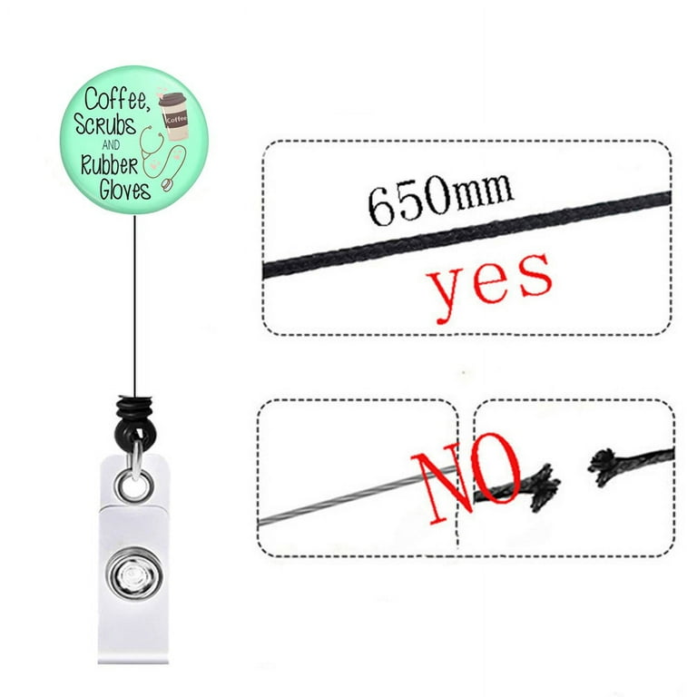 4 Pieces Nurse Badge Reels Retractable with Metal Carabiner Belt Clip, Cute  Heavy Duty ID Badge Holder, Gifts for Doctor Office School Teacher Name
