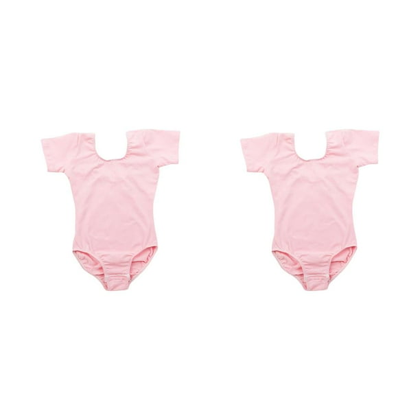 Qarigey Traje de baile de ballet Amigable con la piel Manga corta O-cuello Cordón Mono Ropa de baile Traje de fiesta de lujo Leotardo Rosa 3XL 2piezas