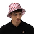 thumbnail image 6 of Daiia Hand Drawn Strawberry Pattern Bucket Hat - Trendy Cotton Sun Hat for Beach, Golf, Fishing - Fun Outdoor Vacation Boonie for Men and Women, 6 of 9