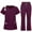 Wine, variant on New Clinical Scrubs Top Pants Set Uniforme Mujer Doctor Nurse Surgical Uniforms Woman Beauty Salon Work Wear Nursing Set