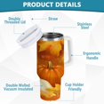 thumbnail image 4 of Stainless Steel Tumbler with Straw and Handle, Double Wall Insulated Tumblers, Pumpkins and Leaves, 4 of 9