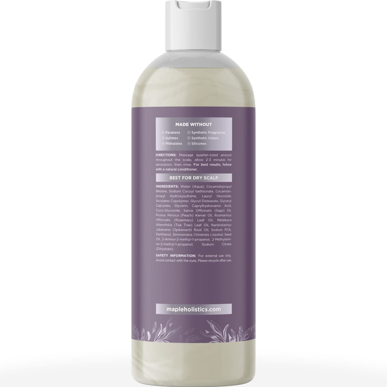 Clarifying Shampoo for Oily Hair and Scalp - Sulfate Free Shampoo with Rosemary Oil Sage and Tea Tree Oil for Hair and Scalp Cleanser - Dry Scalp Shampoo for Men and Women, 8 fl oz - image 5 of 7
