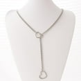 thumbnail image 2 of Heart Slip Chain Necklaces for Women,Stainless Steel O-Ring Adjustable Lariat Heart Y-Necklace,Punk Cuban Choker Necklace for women, 2 of 11