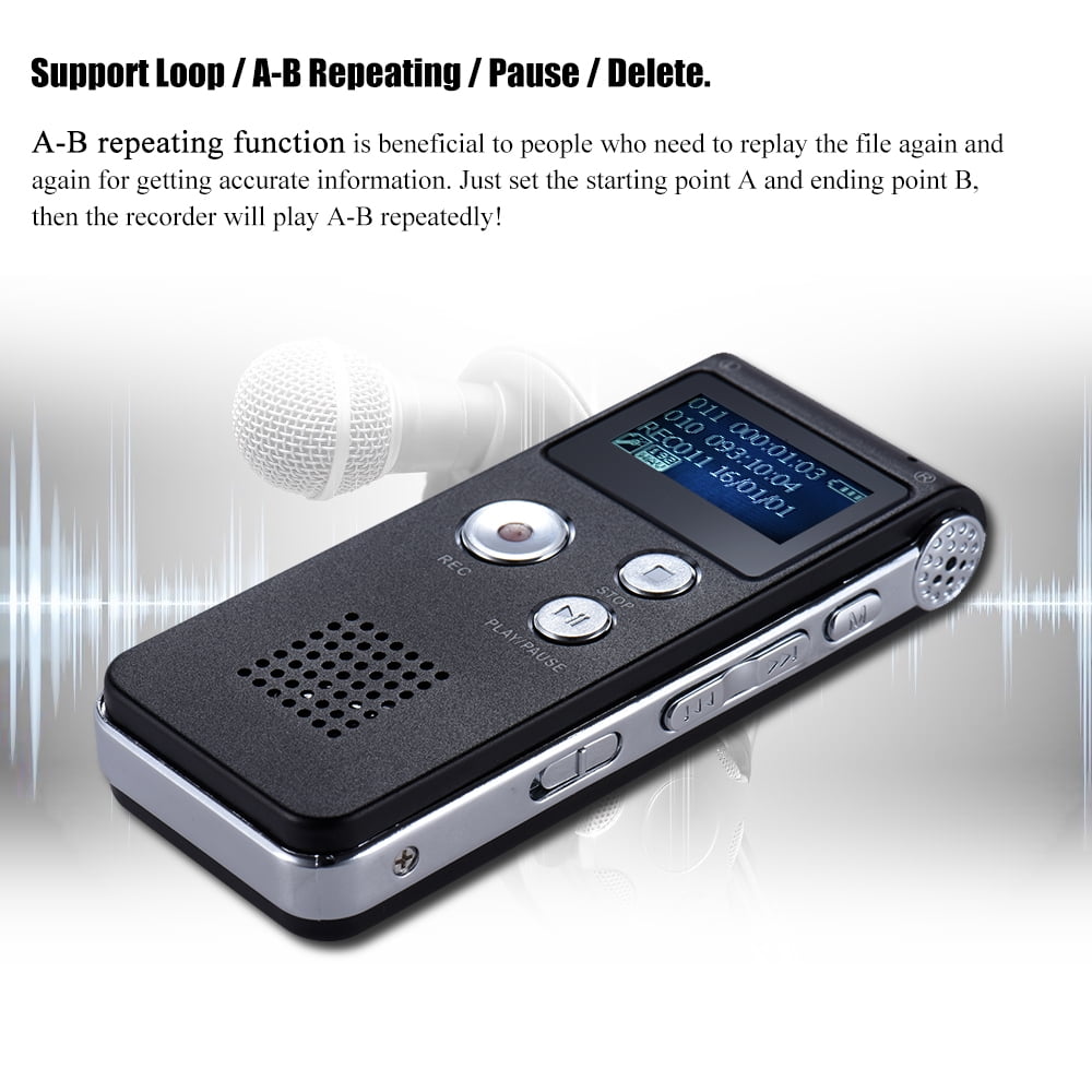 8GB Intelligent Digital Audio Voice Phone Recorder Dictaphone MP3 Music Player Voice Activate