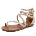 thumbnail image 3 of zapatos informales de baile plano para mujer, zapatillas nuevas a la moda, zapatos huecos para mujer, sandalias de estilo de fondo plano con punta, 3 of 5