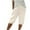 Beige, variant on KIHOUT Bermuda Shorts for Women Knee Length Women's Solid Color Cotton Linen Summmer Drawstring Shorts, Size S-3XL