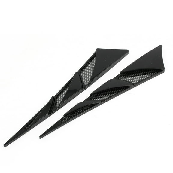 Unique Bargains 2 Pcs 9.3" Carbon Fiber Pattern Air Flow Fender Sticker Black for Car