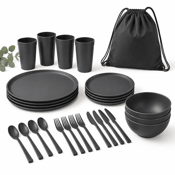 28 Piece Dinnerware Set For 4 Unbreakable Plates And Sets
