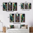 thumbnail image 4 of Designart "Bountiful Wilderness Blessings IV" Floral & Botanical Wall Art Set Of 3 - Traditional Green Canvas Set For Living Room Decor, 4 of 6