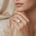 thumbnail image 5 of Rosec Jewels IGI Certified Lab Grown Diamond Engagement Ring with Halo - 0.9 Carat - E-VS1 Quality - Split Shank Ring for Women, 925 Sterling Silver, US 4.00, 5 of 8