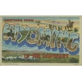thumbnail image 2 of Unknown 18x13 White Modern Wood Framed Museum Art Print Titled - Greetings from Wyoming, 2 of 4