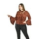 thumbnail image 4 of Blusa con volantes Roman Fashion /Tallas Extras, 1907 (Chedron) cafe 38, 4 of 6