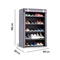 thumbnail image 2 of Zapatera de 5 Niveles Multifuncional | Estante para Zapatos | Almacenamiento de Calzado de Acero Inoxidable | Closet Organizador para Tenis | Tela Impermeable, 2 of 5