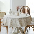 thumbnail image 2 of Pastoral Round Tablecloth - 60 Inch Dia. - Beige Linen Table Cloth - Washable Table Cover with Dust-Proof Wrinkle Resistant for Restaurant, Picnic, Bistro, Indoor and Outdoor Dining, Gardenia, 2 of 7