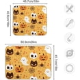thumbnail image 3 of Coolnut Halloween Ghost Pumpkin Dish Drying Mat Absorbent Reversible Drying Pad Dish Drainer Rack Mat for Kitchen Countertops Sinks,16"x18", 3 of 6