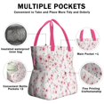 thumbnail image 3 of Pioneer Flower Floral Print Pattern Drawstring Lunch Bag Women - Drawstring Lunch Bag Insulated for Work Office - Stain-Resistant Large Lunchbags for Women with Multi-Pockets, 3 of 6