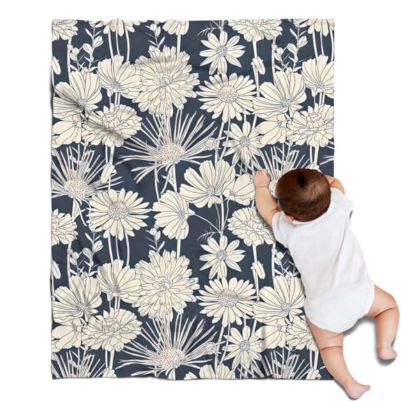 Pioneer Flower Floral Print Pattern Blanket,Comfortable Soft Flannel Throw Blanket,All Season,Warm Lightweight Blankets for Sofa Bed Couch Living Room Chair,30"x40"
