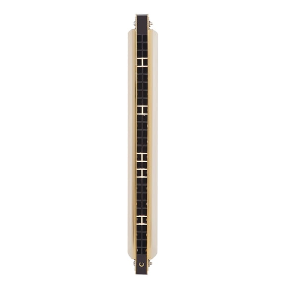 KONTONTY 1Pc Golden 28-Hole Key of C Harmonica Musical Instrument Ideal for Beginners and Music Enthusiasts