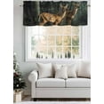 thumbnail image 5 of Forest Deer Curtain Valances for Windows, Farmhouse River Vintage Elk Kitchen Valance Window Treatment, Light Filtering Block Curtains for Bathroom/Bedroom/Living Room 42'' x 12'', 5 of 9