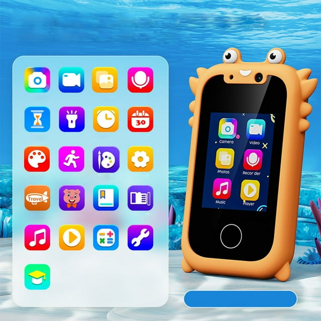 Puntoco Pantalla de teléfono inteligente para niños, cámara HD, regalo de cumpleaños para niños de 3 años o más, juego para niños y niñas, juguete de viaje para preescolar