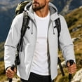 thumbnail image 6 of Jessboyy Jackets for Men with Hood Fall Winter Hiking Climbing Outdoor Jacket Trendy Pockets Hooded Midweight Windbreaker Gray,XXL, 6 of 9