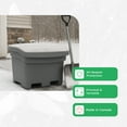 thumbnail image 5 of Open Box FCMP Outdoor 37 Gallon Outdoor Salt and Sand Storage Bin, Multipurpose Deck Box, Grey, 5 of 10