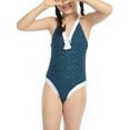 thumbnail image 2 of Arvbitana Mother and Daughter Bikini Family Matching V-neck Pleated Patchwork Summer Swimwear, 2 of 8