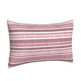 thumbnail image 2 of YFYANG Super Soft Rectangular Plush Cushion Cover (Without Pillow Insert), Pink Vintage Stripes Comfort and Non-Pilling Hidden Zip Bedroom Sofa Pillowcases, 20"x30", 2 of 9