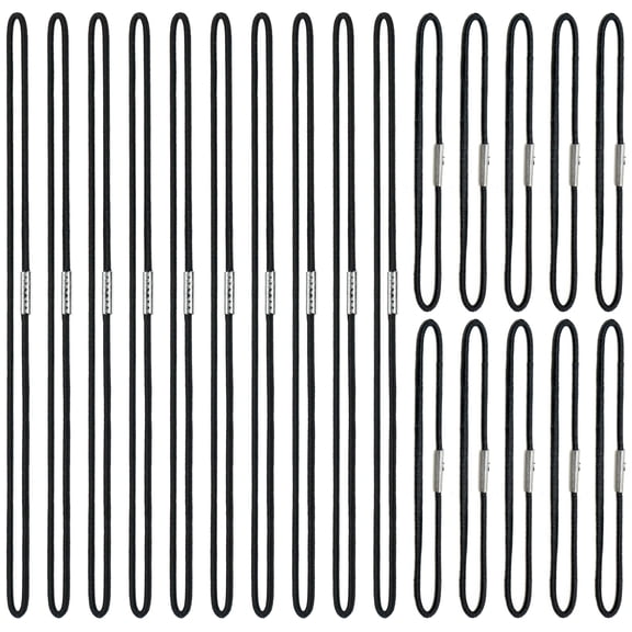 20 Pcs 2 Sizes Black Elastic Bands for Notebook Stretchy Closure Loop for Travel Journals Flexible Ties Bookmark for Daily Planner Refills