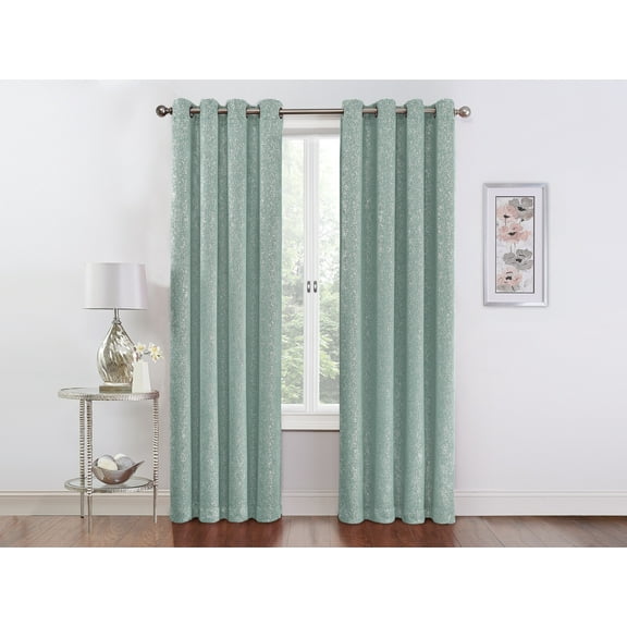 2 Pack: Regal Home Collections 100% Blackout Metallic Sparkle Thermal Insulated Energy Saving Grommet Top Curtain Panels - Assorted Colors